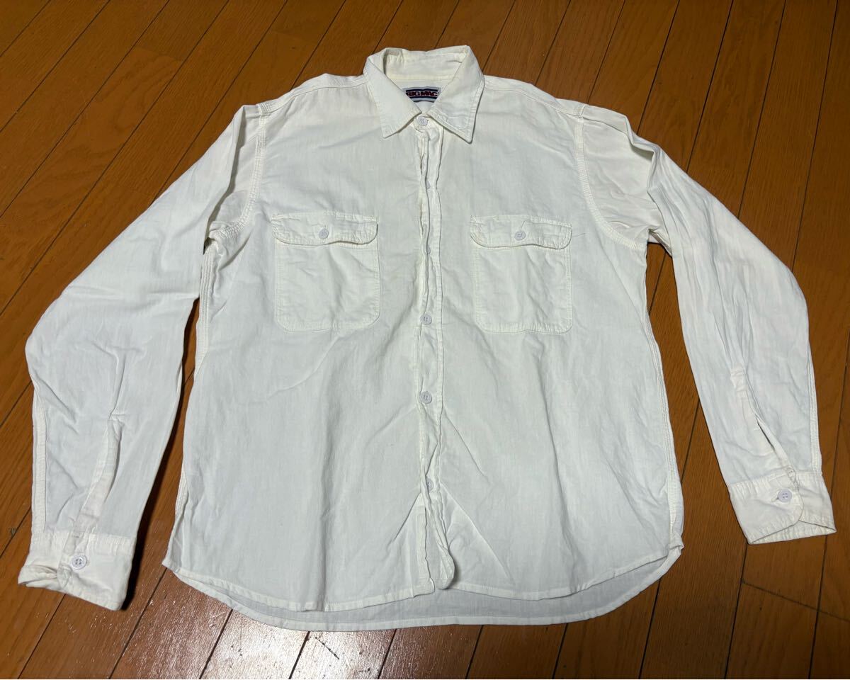 80年代 ビンテージ ビッグマック シャンブレーシャツ ホワイト Mサイズ USA製