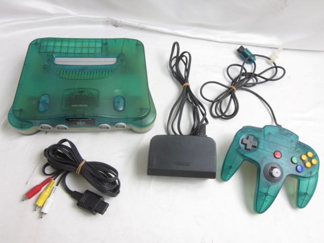 【同梱可】中古品 ゲーム NINTENDO 64 本体 NUS-001 クリアブルー 動作品 周辺機器付き
