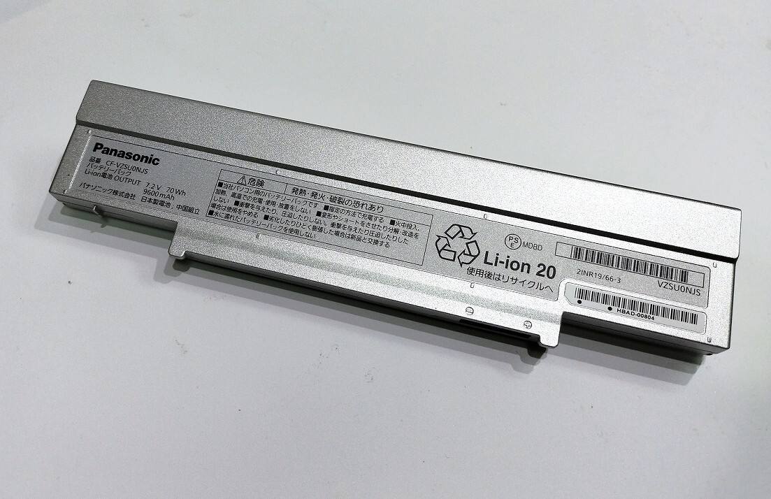 CF-SZ用 CF‐VZSU0NJS 劣化0.0％ 実測(cè)3時(shí)間確認(rèn)殘量 88% CF-SZ5 CF-SZ6用 純正Lバッテリ 7.2Ｖ 9600mAh 70Wh CF‐VZSU0MJS互換 ネコポス