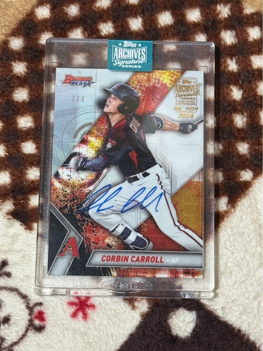 【コービン・キャロル/Corbin Carroll】 MLB Topps 直筆サインカード シリアル　3/4