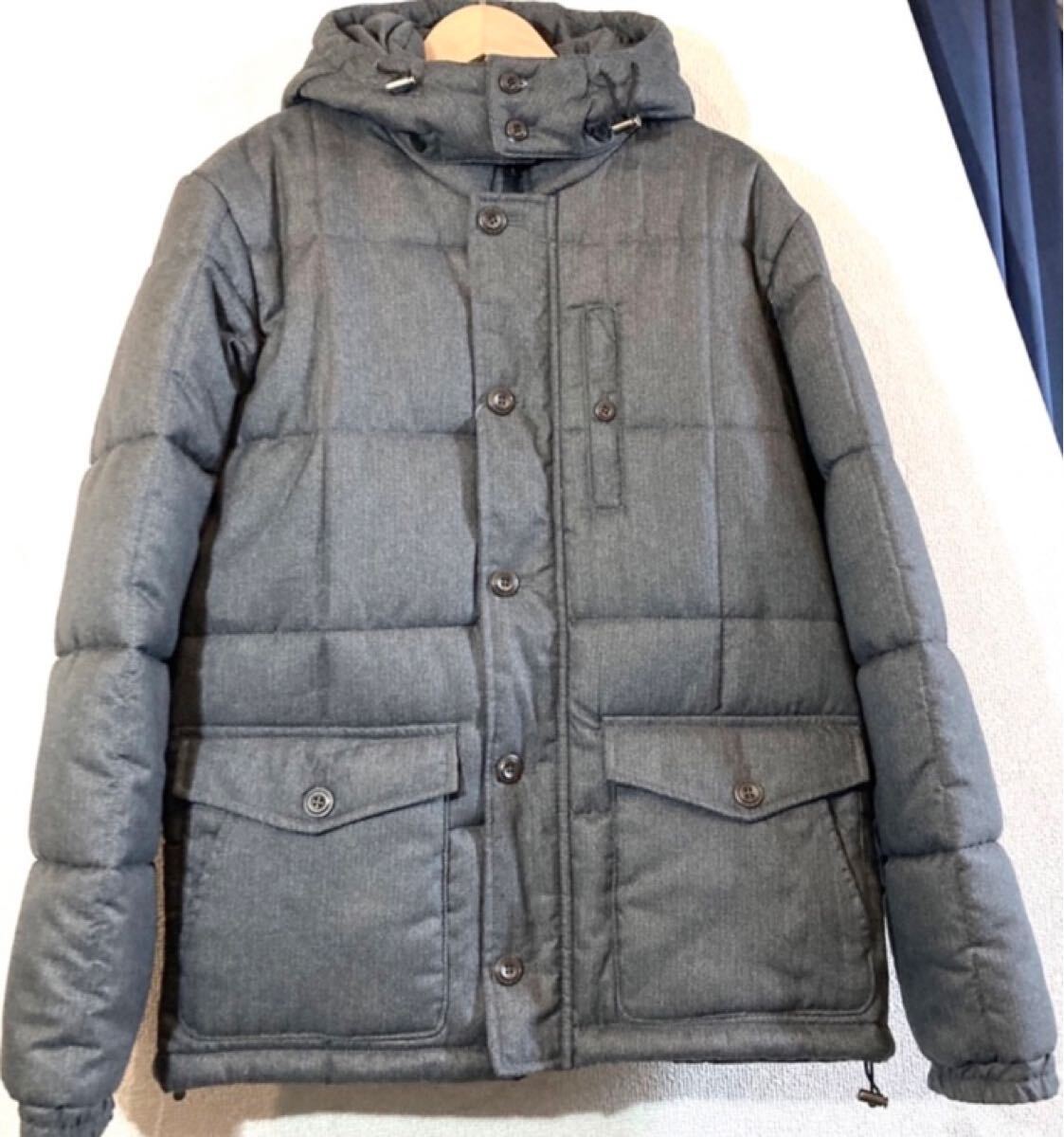 a.v.v HOMME★ダウンジャケット★中綿★ヘリンボーン★2WAY★フード着脱★アーヴェヴェ★定価15,000円★グレー★灰