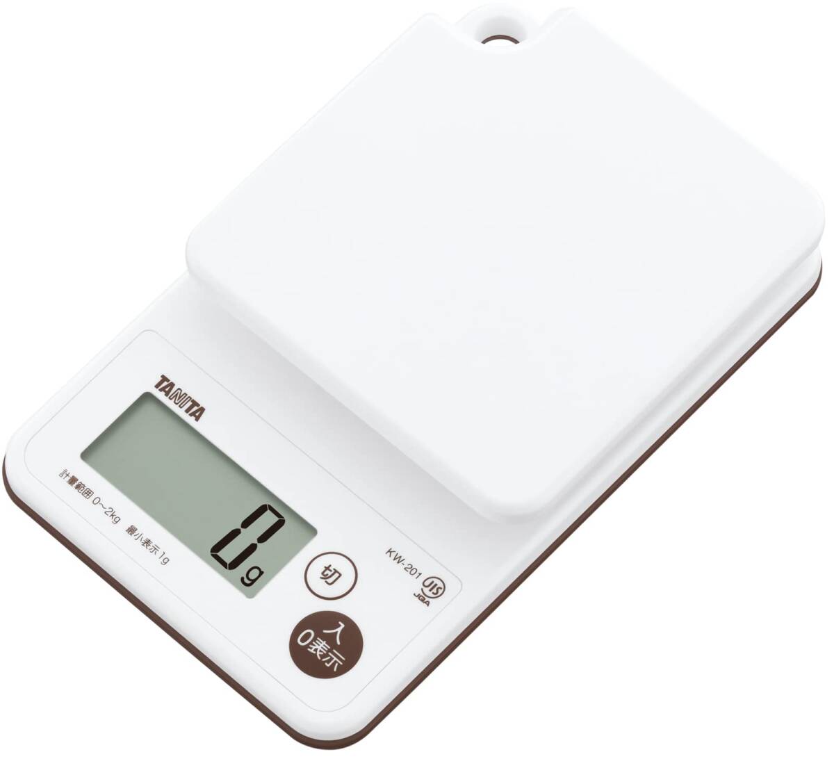 丸洗い 洗える 防水 1g単位 最短1秒ではかれる 2kg 料理 ホワイト キッチン はかり KW-201-WH クッキングスケー