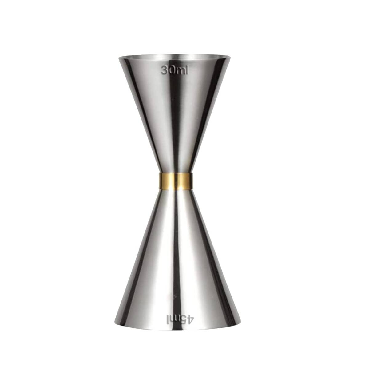 ステンレス鋼計量カップ 計量カップ ダブルヘッド カクテル計量カップ 目盛り付き オンスカップ（30ml/45ml） オンスカップ