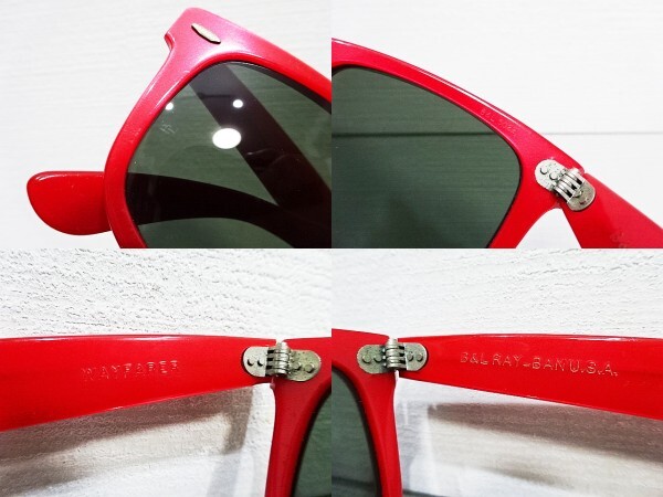 希少 70s 横BL アンダーバー 芯なし 赤 レアカラー 5022 B&L 希少 70s 横BL アンダーバー 芯なし 赤 レアカラー 5022 B&L