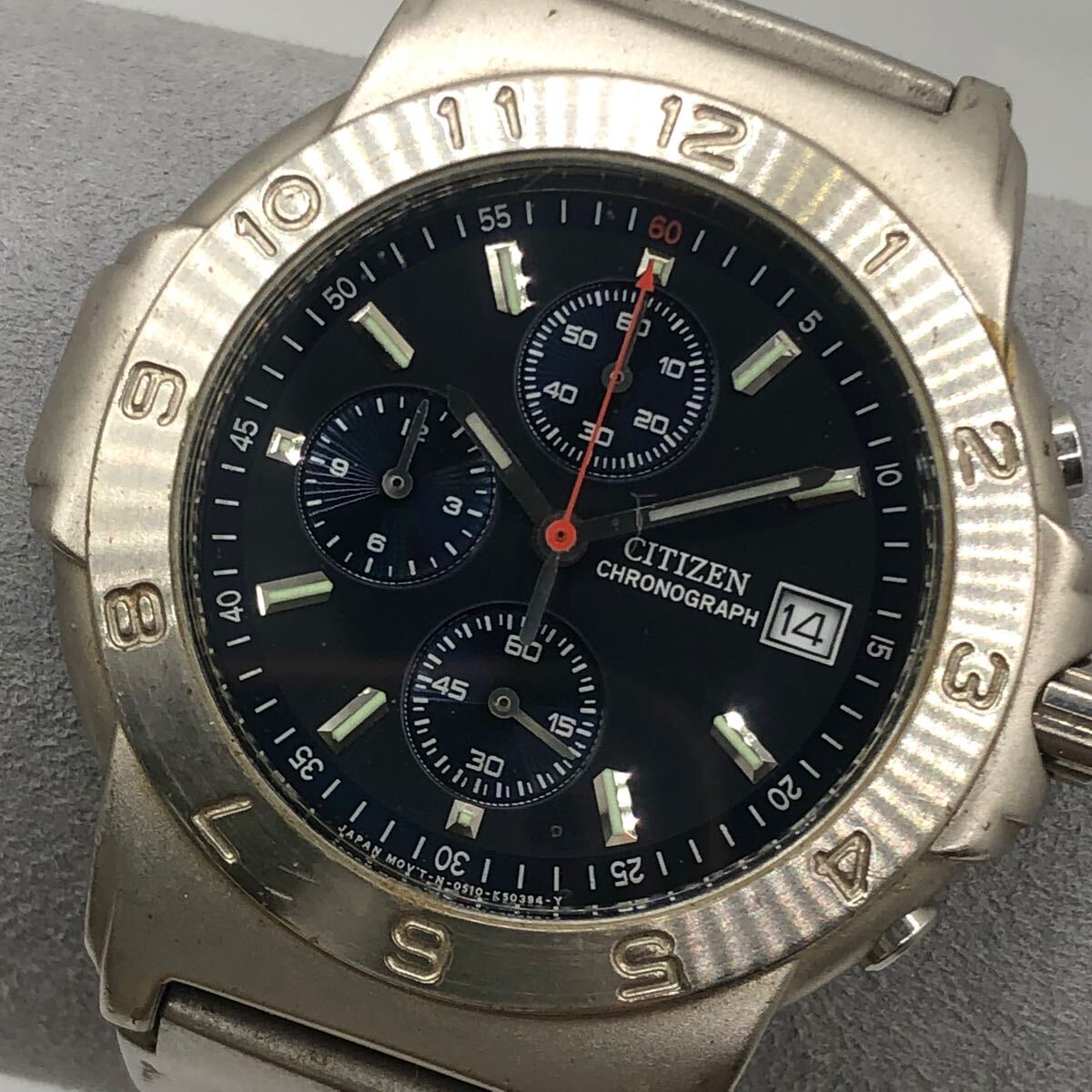 CITIZEN シチズン　 CHRONOGRAPH クロノグラフ0510-K16377 腕時計 100693 デイト 3針　動作未確認　C-015