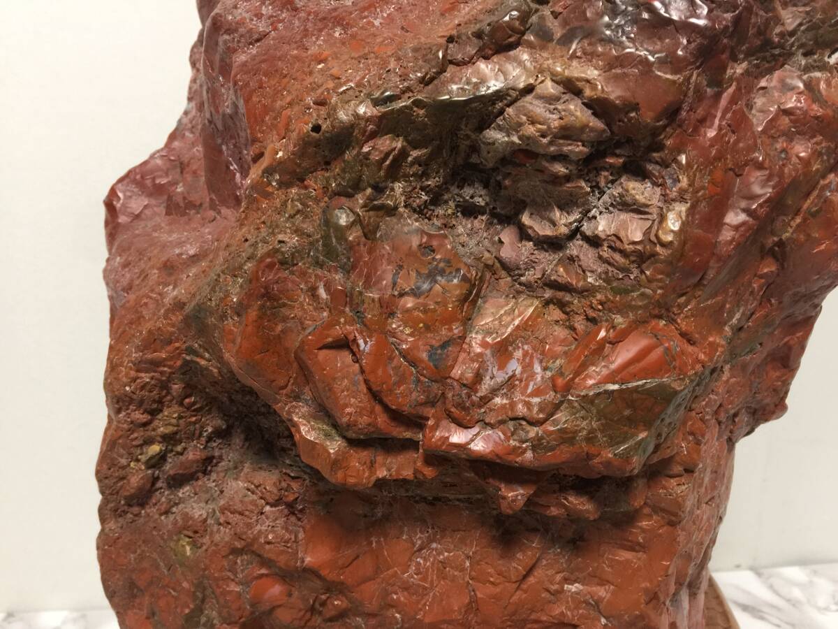 佐渡? 赤石 赤玉石 本体高さ約37.5cm 重さ約29.5kg 天然石 観賞 佐渡? 赤石 赤玉石 本体高さ約37.5cm 重さ約29.5kg 天然石 観賞