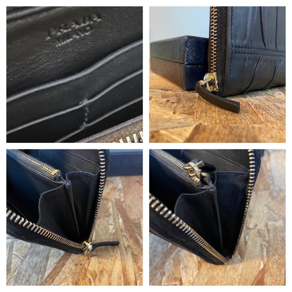1円 極美品 PRADA プラダ 長財布 ラウンドファスナー レザー 1円 極美品 PRADA プラダ 長財布 ラウンドファスナー レザー