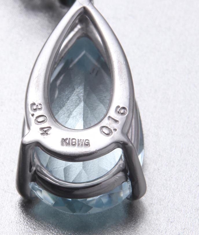 *so есть аквамарин 3.04ct+ dia. k18WG производства подвеска *2.6g/IP-6766