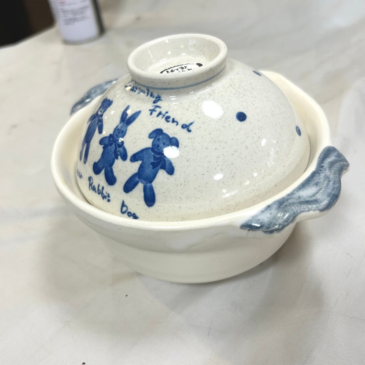 中古●太陽制陶所●四季の鍋 1～2人用　直徑18ｃｍ ホワイト●耐熱ＯＫ　玉川陶器　札幌