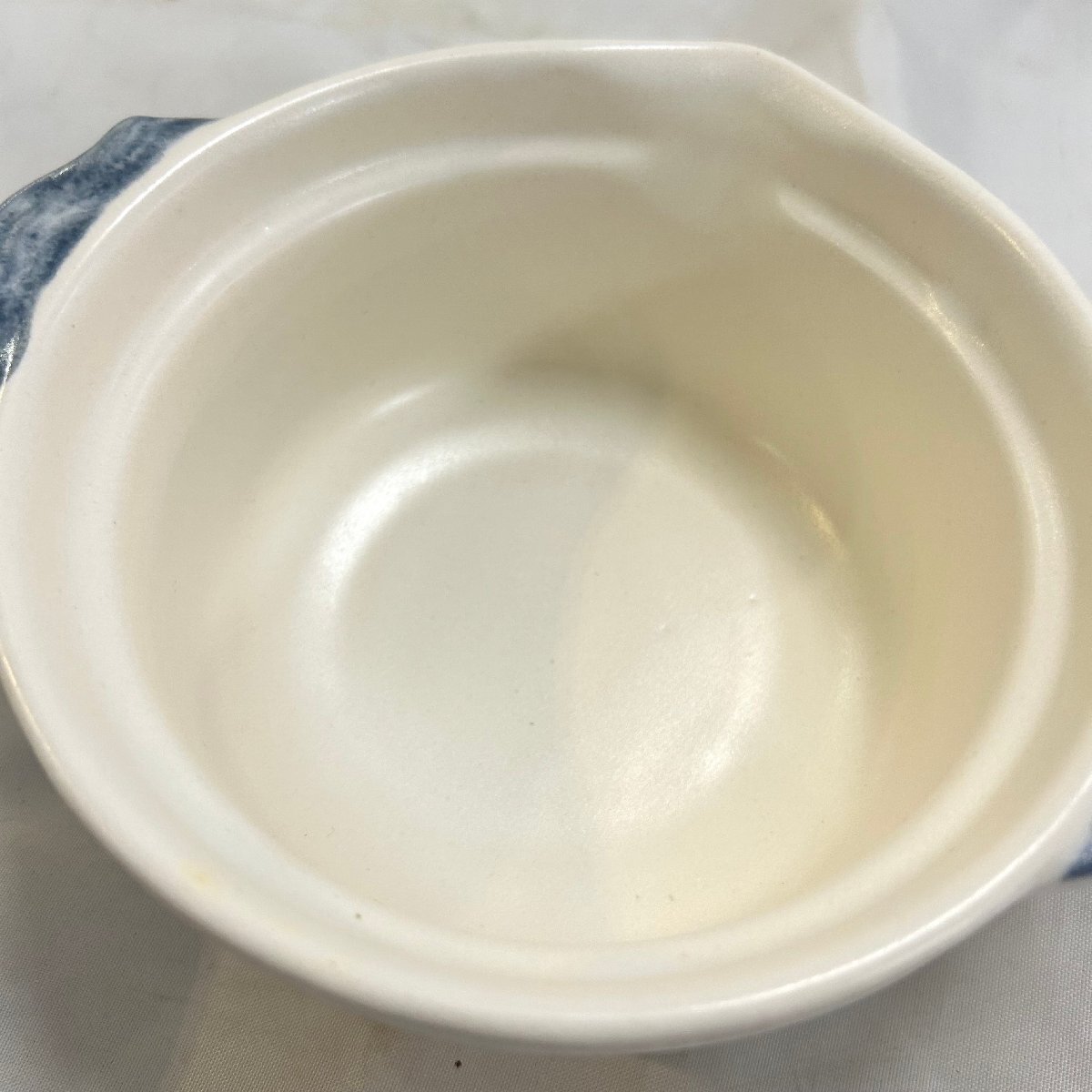 中古●太陽制陶所●四季の鍋 1～2人用　直徑18ｃｍ ホワイト●耐熱ＯＫ　玉川陶器　札幌