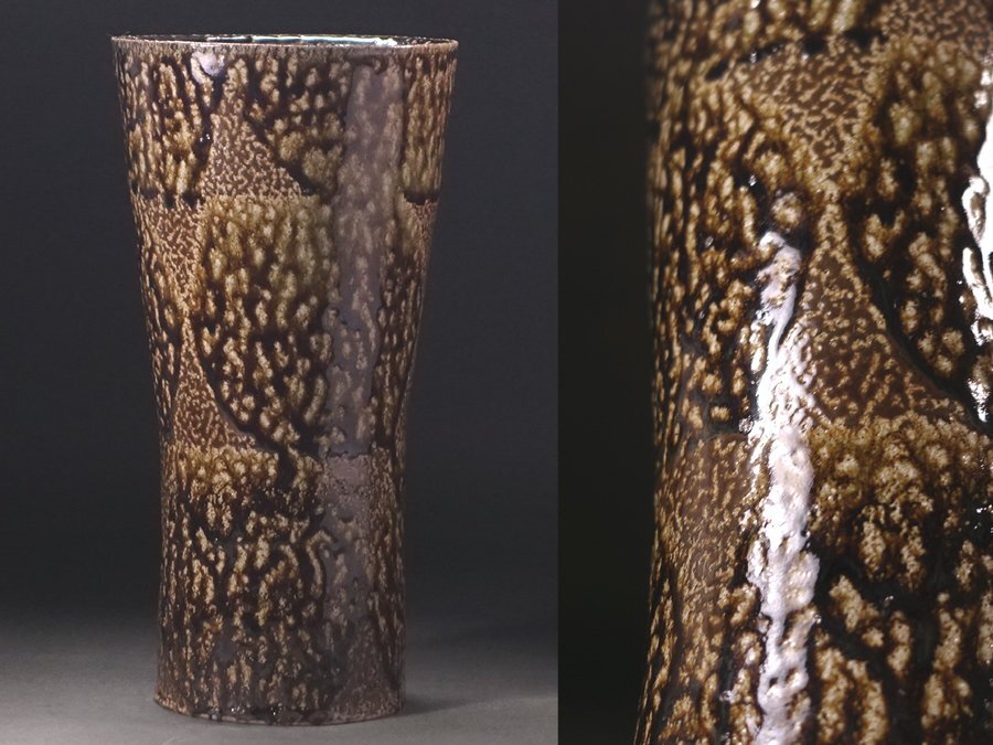 蔵A3001a】益子焼 濱田晋作 柿釉飯茶碗 蓋茶碗 六客 共箱 師 蔵A3001a】益子焼 濱田晋作 柿釉飯茶碗 蓋茶碗 六客 共箱 師