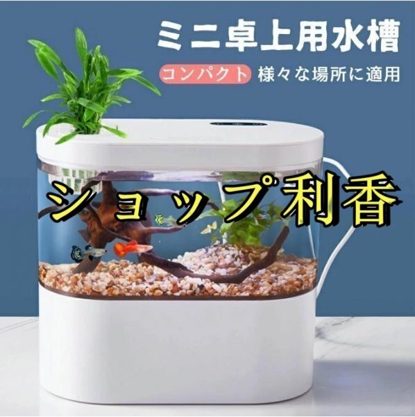 LEDライトフィルターポンプ付き水槽セットアクアリウム コードレス 水族館 オーナメント 自由研究 玄関 LEDランプ 水槽セット