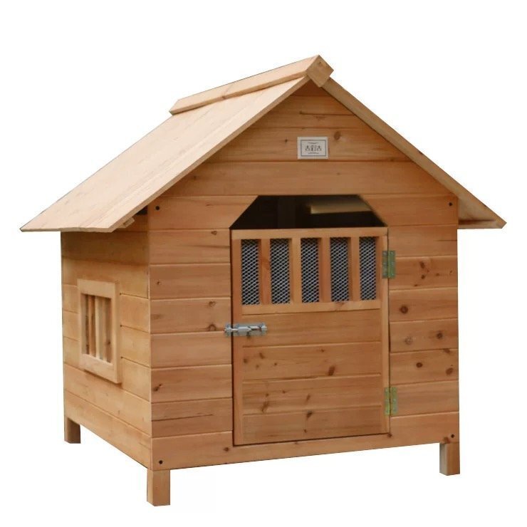 豪華別荘 中型/大型犬用 ペットハウス 犬小屋ハウス おうち 屋外庭用 防水 ドア 窓 ベランダ 日よけ 表札 屋上ズックカバー付屬