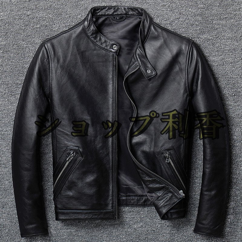 ライダースジャケット レザージャケット 牛革 ヴィンテージ バイクジャケット 本革 革ジャン ファッション Ｍ～5XL ブラック