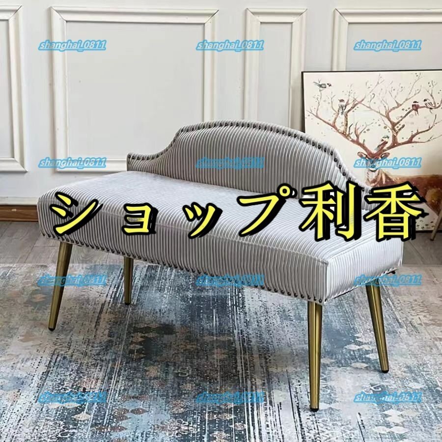 背もたれ付きベッド ベンチの豪華なエンド ベルベット布張りのベッドルーム ベンチ ダイニング ベンチ モダンなオットマン ベンチ シート ダイニングチェア
