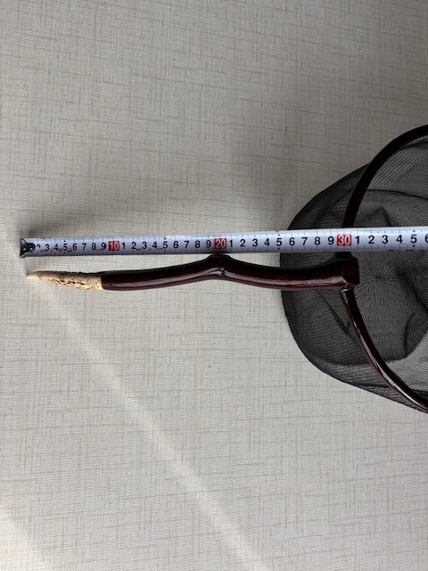 天然木のタモ枠 網テクノメッシュ取付 手尻に鹿の角 鮎釣り