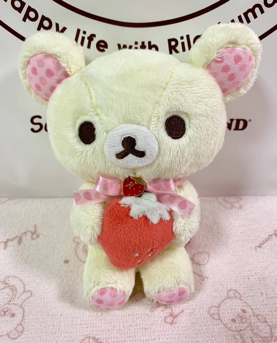 コリラックマ　ストロベリーパーティー　ぬいぐるみ　いちご型の金属マスコット　サンエックス　リラックマ