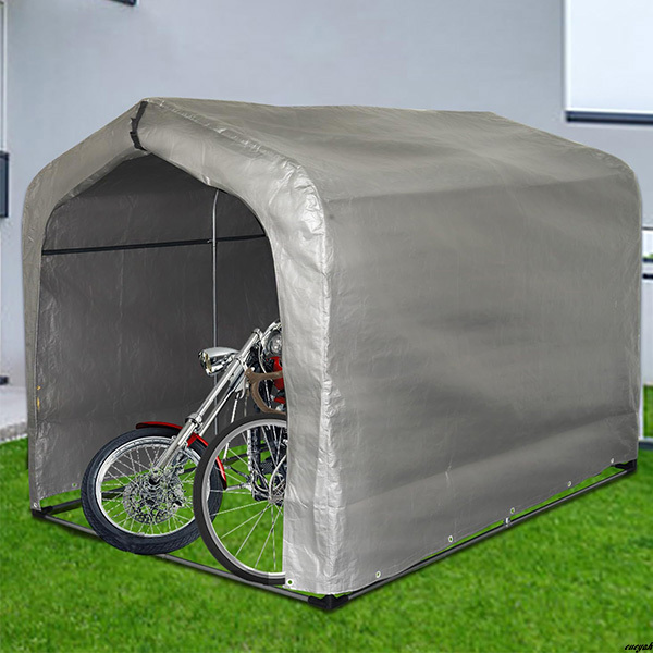 【ファスナー付きで便利な開閉操作、ストラップでしっかり固定】バイクガレージ 3台収納可能 コンパクト 屋外対応 防水カバー