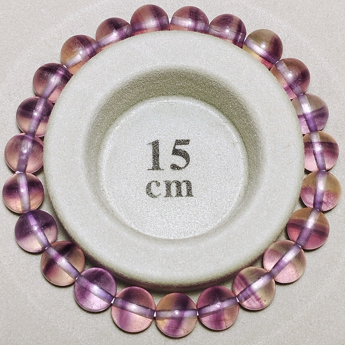 バイカラーピンクパープルフローライト ブレスレット 8mm 15cm ファントム_画像9