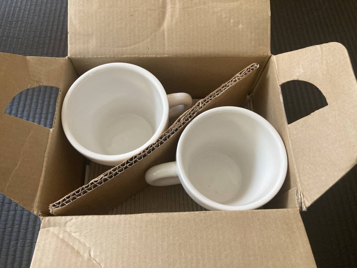 インテリア雑貨　☆　食器用品　懐かしい　ペアマグカップ　croissant　クロワッサン　お皿付き　ベージュ・ブラウン　コップ　陶磁器_画像7