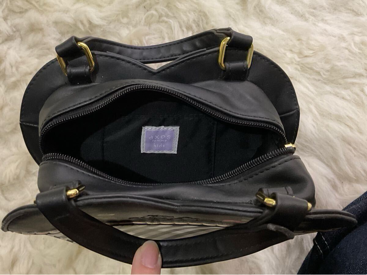 axes femme kids/ak She's / сумка /bag/ ручная сумочка / Heart type / в клетку / Kids / детский / сумка на плечо /2way сумка / прекрасный товар /