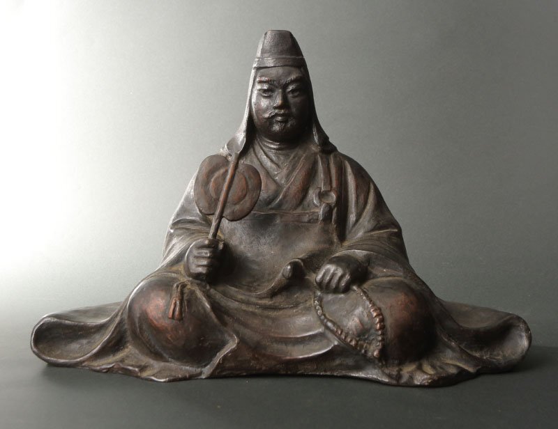 委託HK◇田畑功 唐銅上杉謙信坐像置物(日展作家 床飾 ブロンズ 委託HK◇田畑功 唐銅上杉謙信坐像置物(日展作家 床飾 ブロンズ