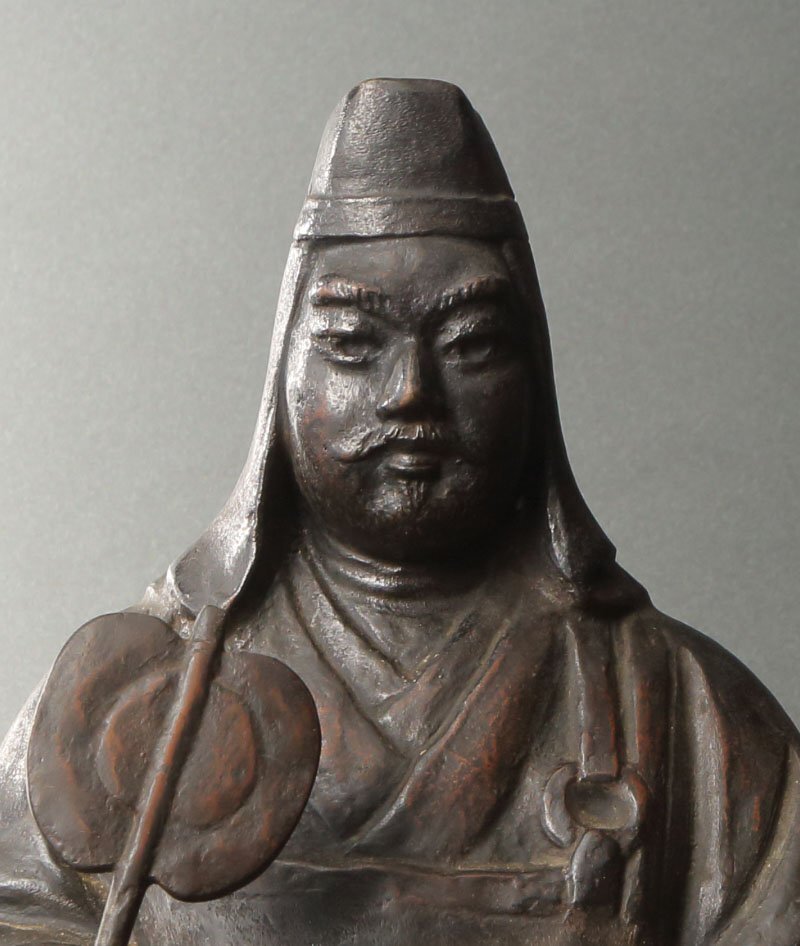 委託HK◇田畑功 唐銅上杉謙信坐像置物(日展作家 床飾 ブロンズ 委託HK◇田畑功 唐銅上杉謙信坐像置物(日展作家 床飾 ブロンズ