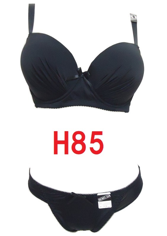 Ｈ85/ＬＬ?クロ◆シームレスブラジャー＆ショーツ◆補(bǔ)正下著◆　　【大きいサイズ】 新品