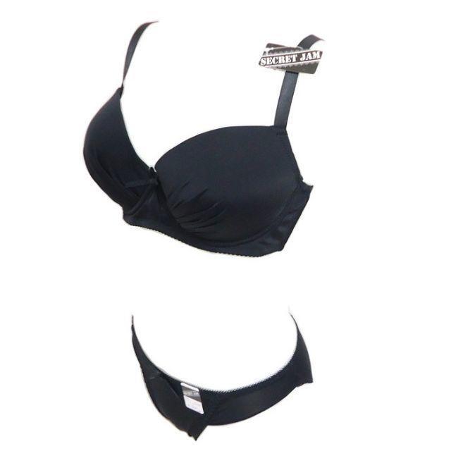 Ｈ85/ＬＬ?クロ◆シームレスブラジャー＆ショーツ◆補(bǔ)正下著◆　　【大きいサイズ】 新品