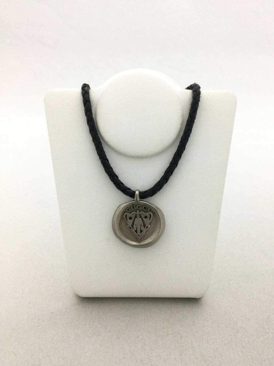 GUCCI Gucci k rest кожа колье серебряный аксессуары 925[B967707]
