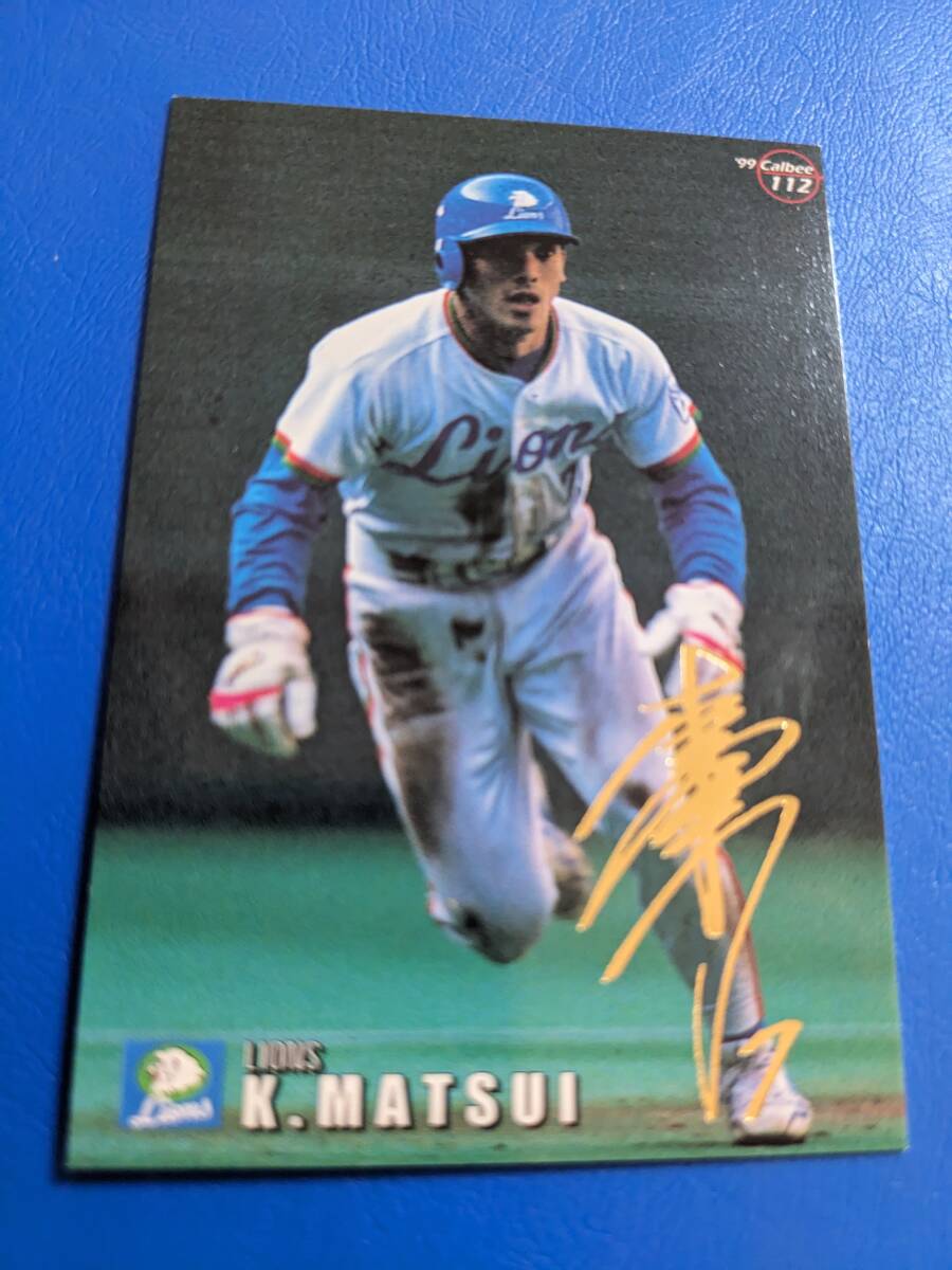 *1999 год Calbee Professional Baseball chip s Gold автограф карта Seibu No.112 сосна .. голова .