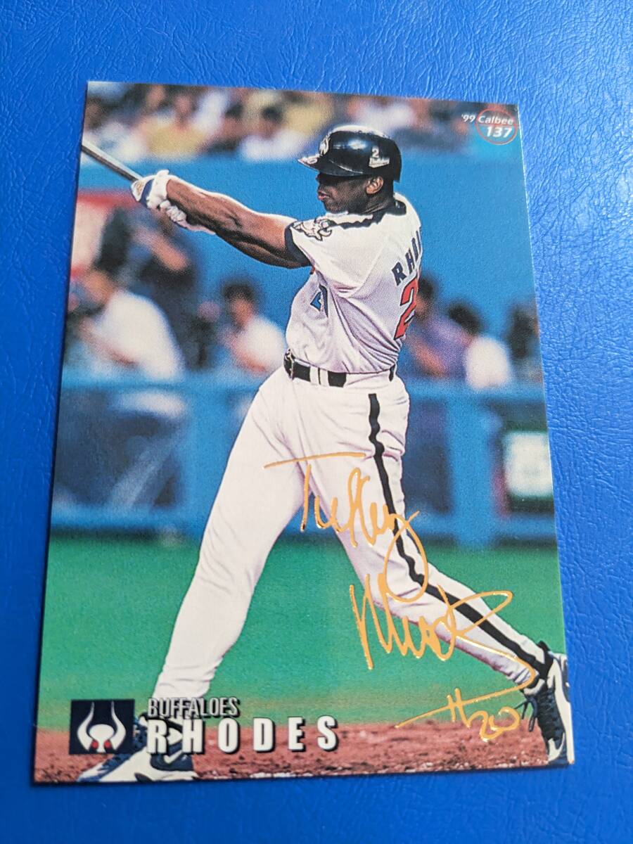*1999 год Calbee Professional Baseball chip s Gold автограф карта близко металлический No.137 rose 
