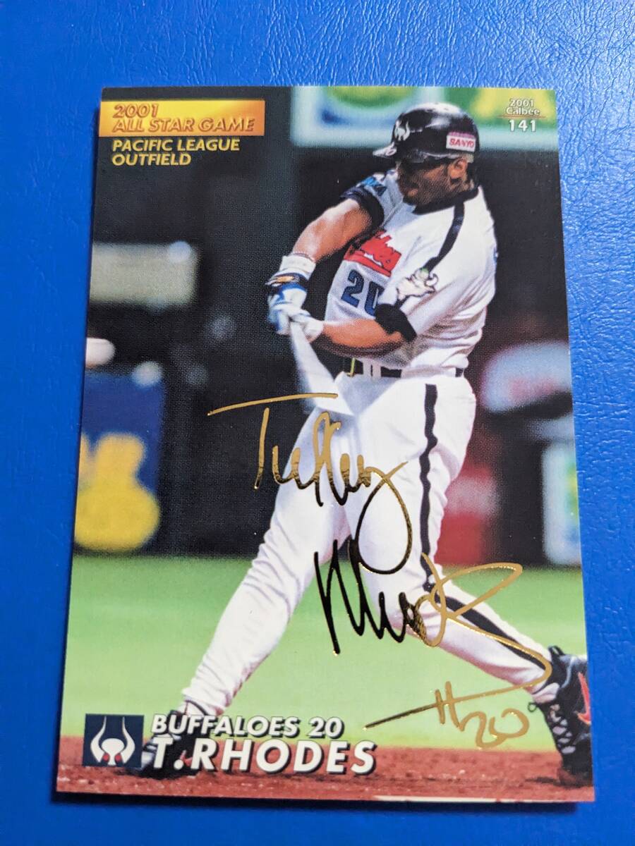 *2001 год Calbee Professional Baseball chip s Gold автограф карта близко металлический No.141 rose 