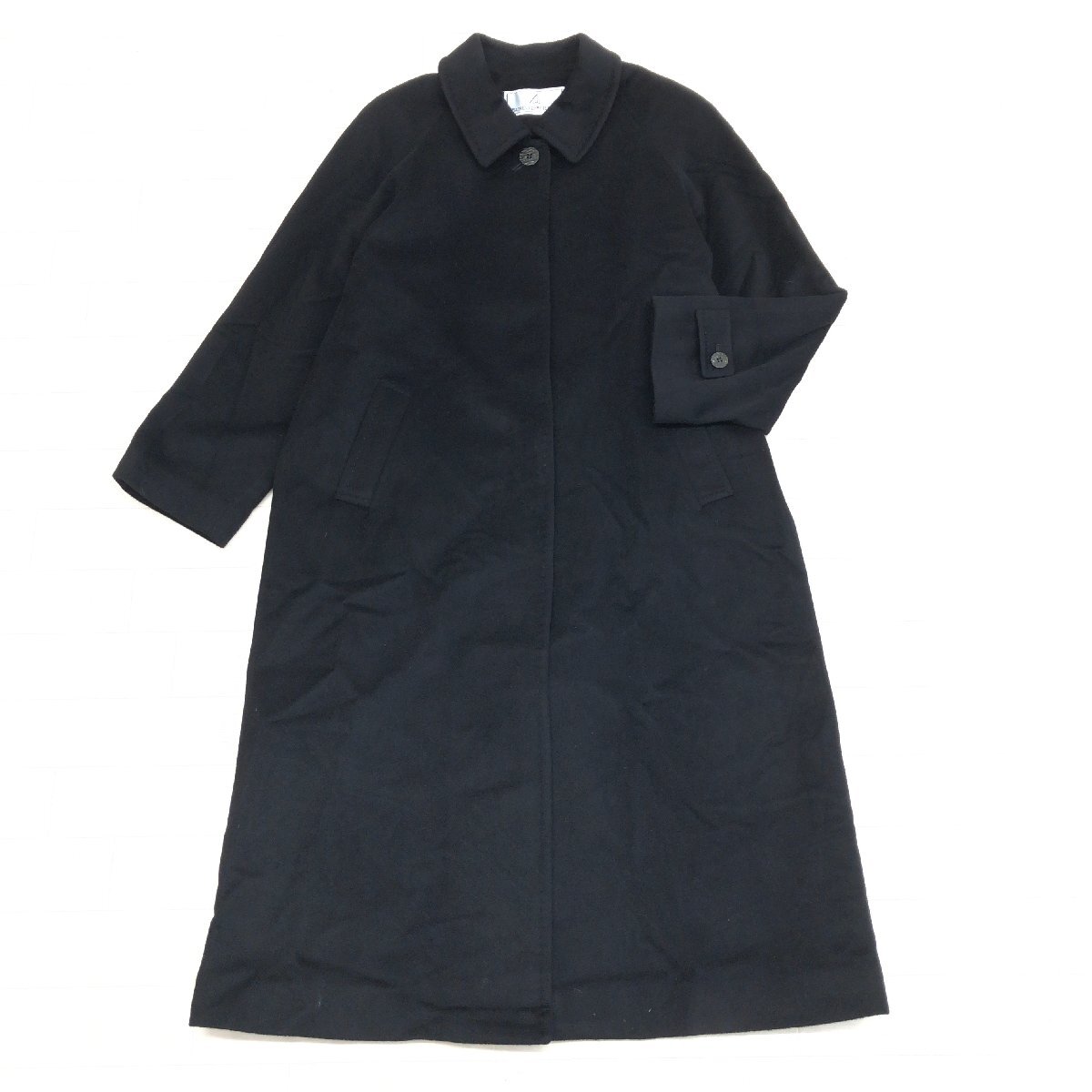 ◆美品 SURELLE JUILLET ソレッレジュイエ 上質 カシミヤ100% ステンカラーコート 11(L) ブラック ウールコート ロングコート カシミア