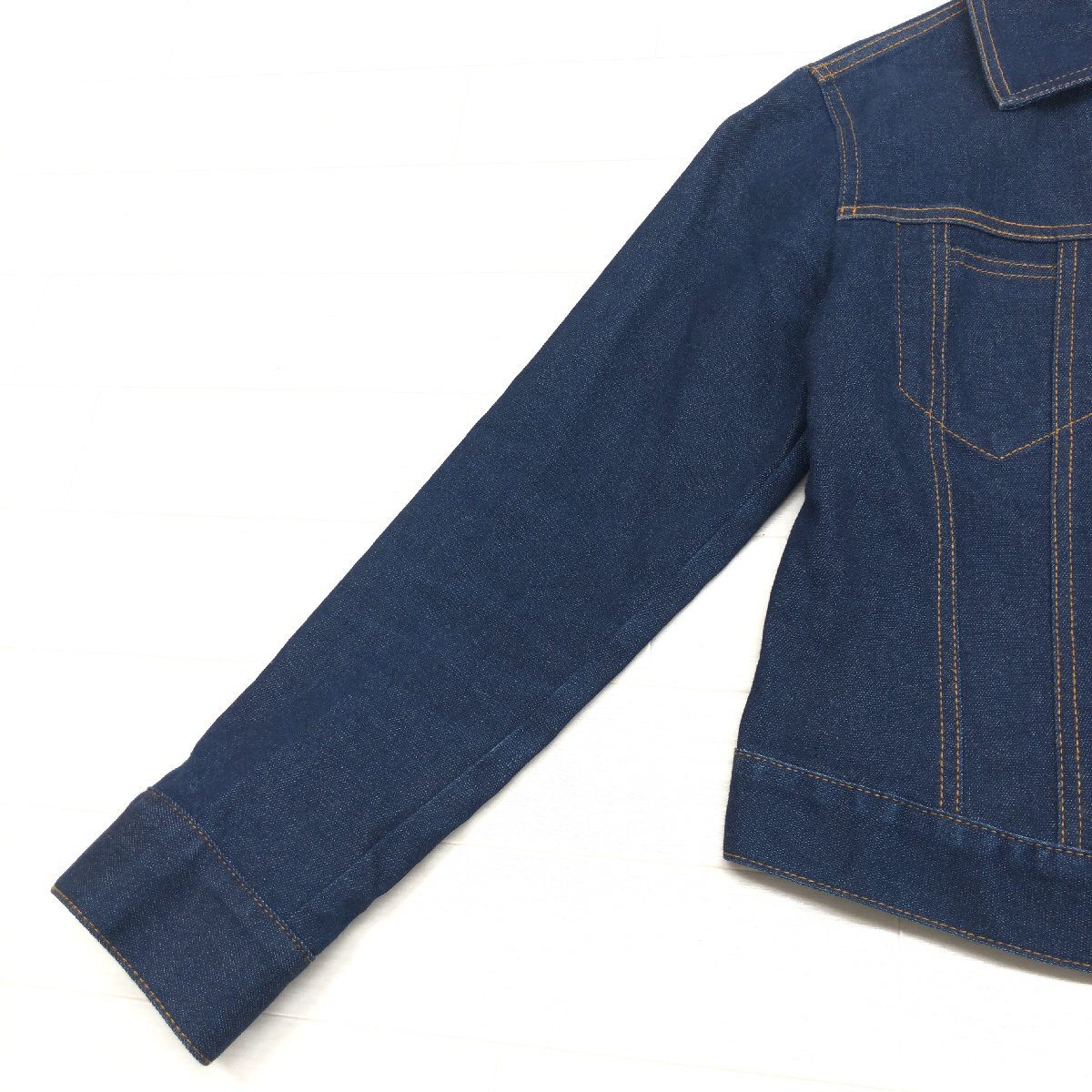 ●CLATHAS クレイサス ストレッチ デニム ジャケット 38(M) 濃紺 インディゴ 日本制 Gジャン ジージャン 金ボタン 國(guó)內(nèi)正規(guī)品 レディース