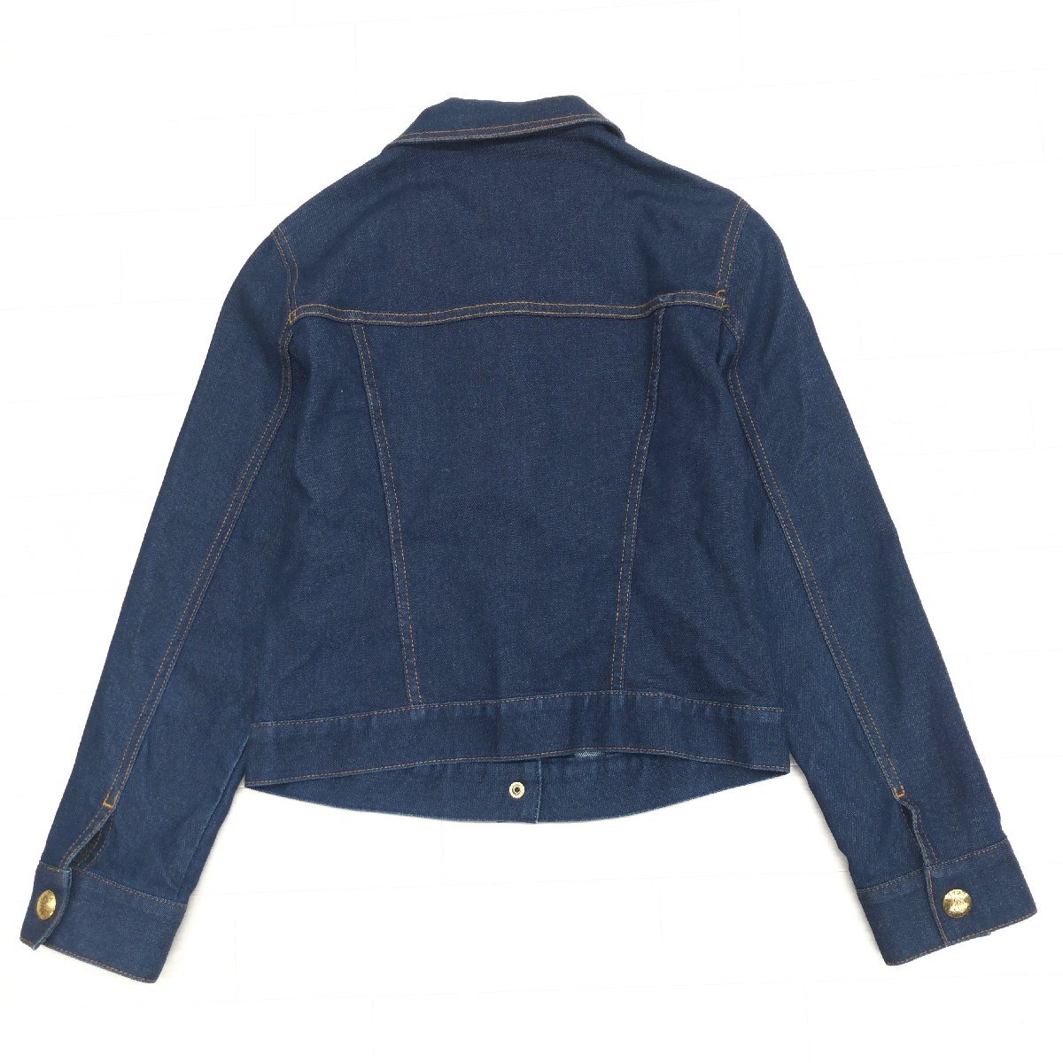 ●CLATHAS クレイサス ストレッチ デニム ジャケット 38(M) 濃紺 インディゴ 日本制 Gジャン ジージャン 金ボタン 國(guó)內(nèi)正規(guī)品 レディース