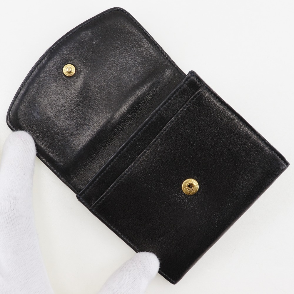 CHANEL シャネル ココマーク ヴィンテージ コインケース ラムスキン 黒 レディース【I211824235】中古