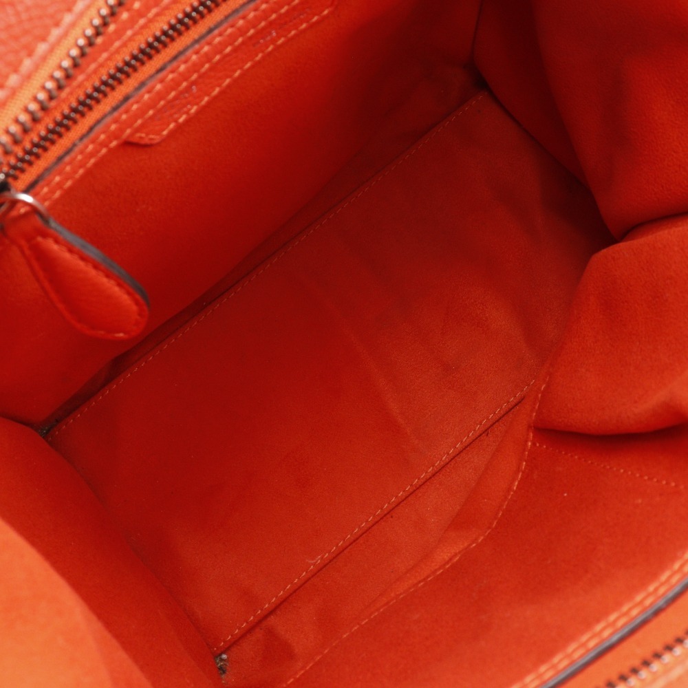 CELINE セリーヌ ラゲージ マイクロショッパー ハンドバッグ レザー 赤 レディース【H220924891】中古