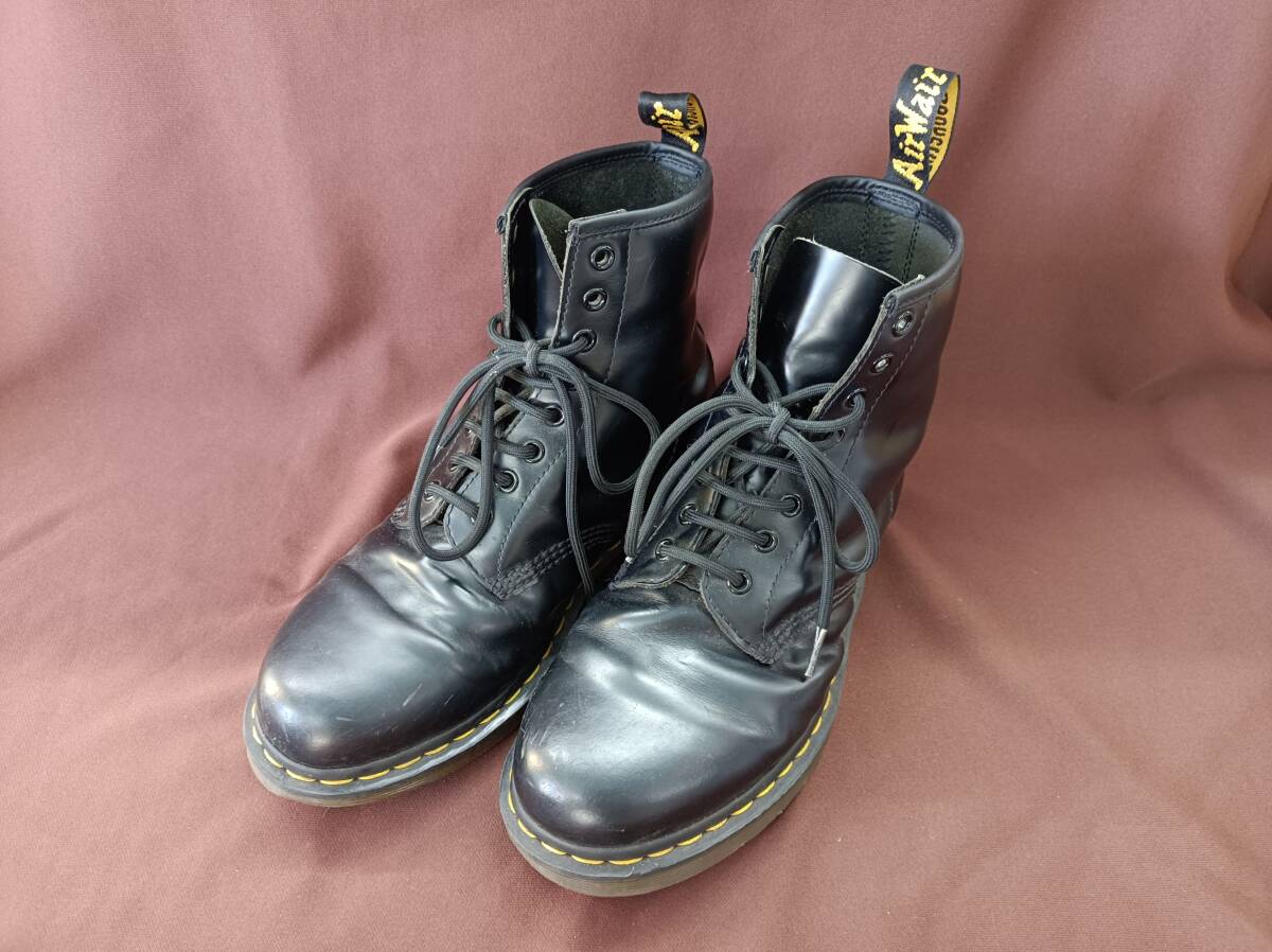 TGB29★Dr. Martens ドクターマーチン　ブラック＆ホールブーツ　UK7　約26cm