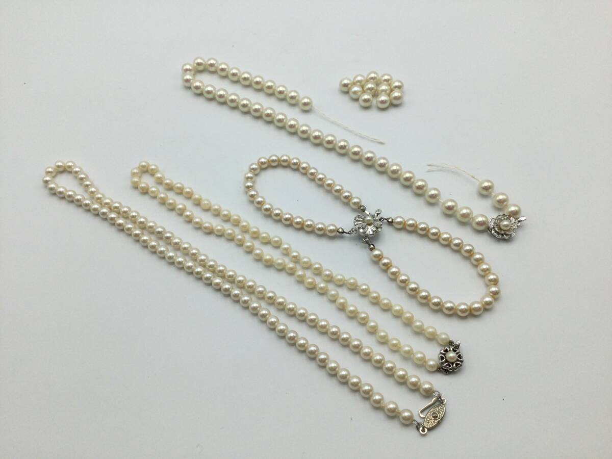 MM111□真珠ネックレス 4点まとめ 一部SILVER刻印あり 総重量約112g ※1点破損あり