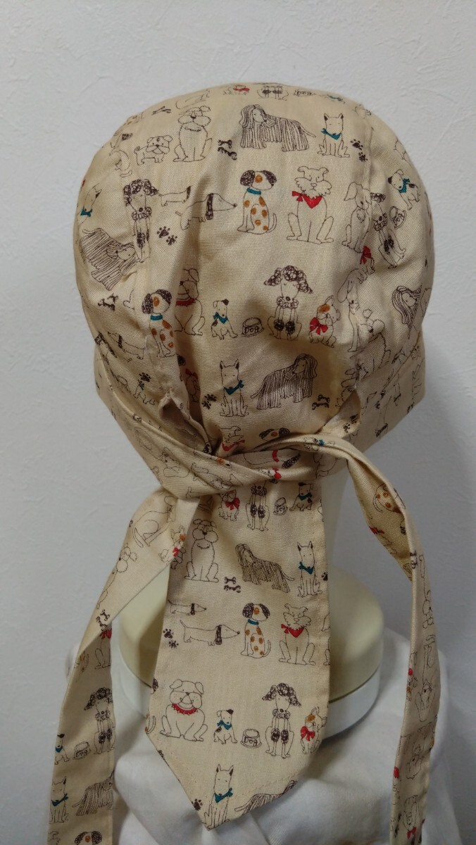 ★バンダナキャップ★ハンドメイド　犬　フレンチブルドッグ　ベージュ