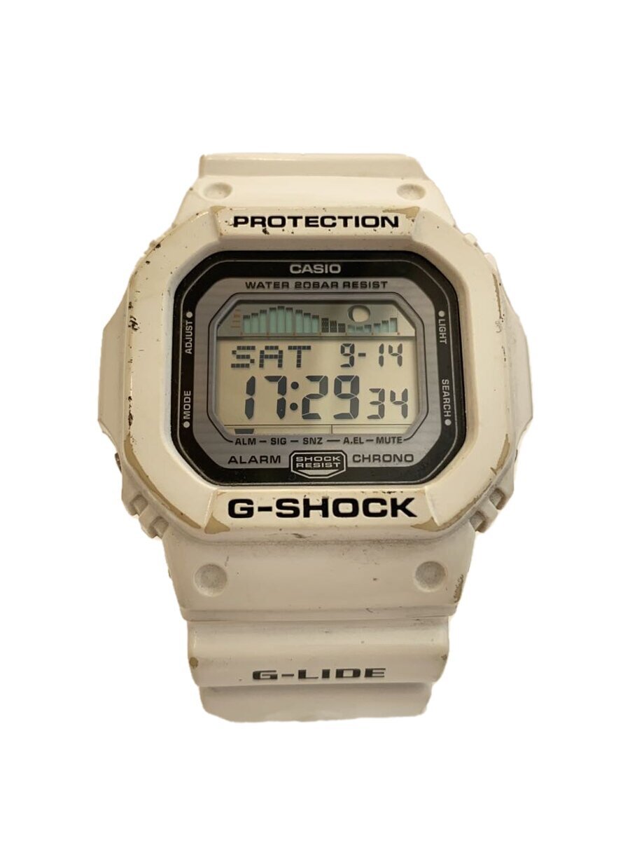CASIO◆クォーツ腕時計・G-SHOCK/デジタル/WHT