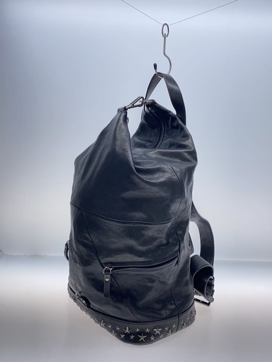 JIMMY CHOO◇スタースタッズ フィッツロイ/リュック/レザー/BLK JIMMY CHOO◇スタースタッズ フィッツロイ/リュック/レザー/BLK