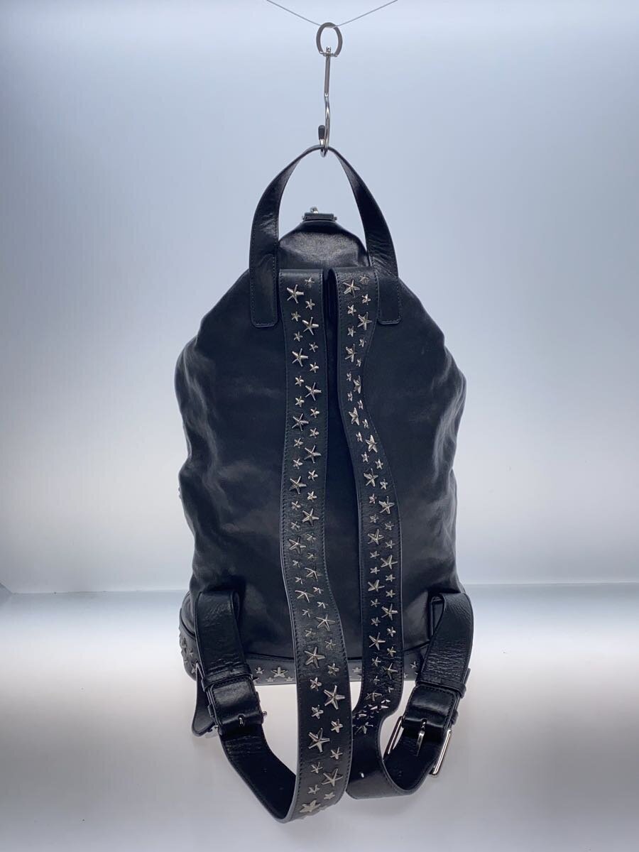 JIMMY CHOO◇スタースタッズ フィッツロイ/リュック/レザー/BLK JIMMY CHOO◇スタースタッズ フィッツロイ/リュック/レザー/BLK