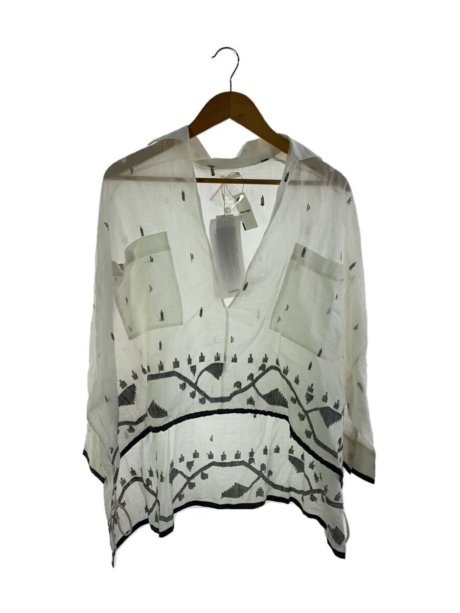 SEEALL◆SQUARE SHIRT/長袖シャツ/36/コットン/WHT/総柄/SAW33 SH303//