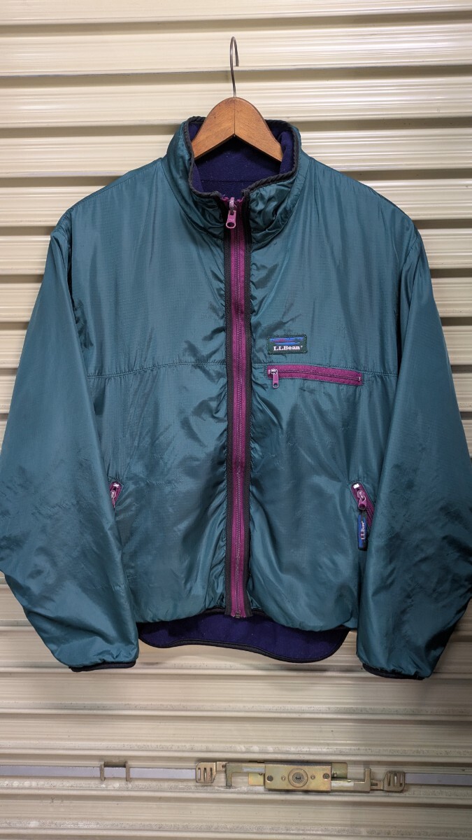 ビンテージ LLBEAN LLビーン ナイロン フリースジャケット 古着 アウター エルエルビーン USA アウトドア 80年代 90年代 アメリカ製