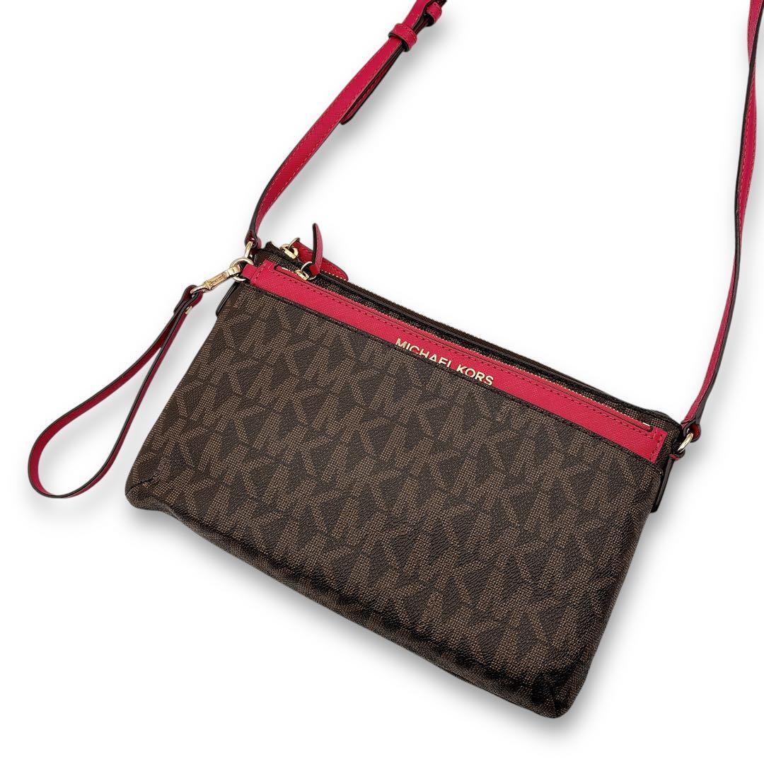 美品 MICHAEL KORS MKロゴ ショルダーバッグ ポーチ Y017