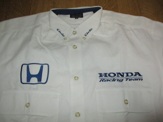 無限ホンダ?F1コレクション　オフィシャル　シビックモデル?全刺繍ロゴ　當(dāng)時(shí)物　ピットシャツ　サイズL（LL相當(dāng)）　美中古　ジャケット
