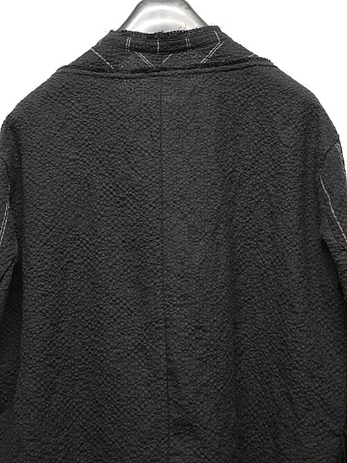 SALE30%OFF/D.HYGEN・ディーハイゲン/ウールコットンストライプコンビネーションバンドカラーシャツ/BLACK・1_画像4