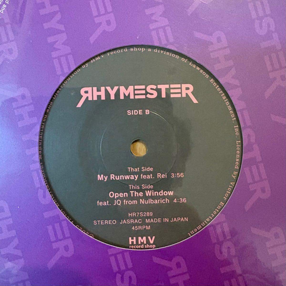 ■RHYMESTER『My Runway feat. Rei / Open The Window feat. JQ from Nulbarich』7インチシングルレコード